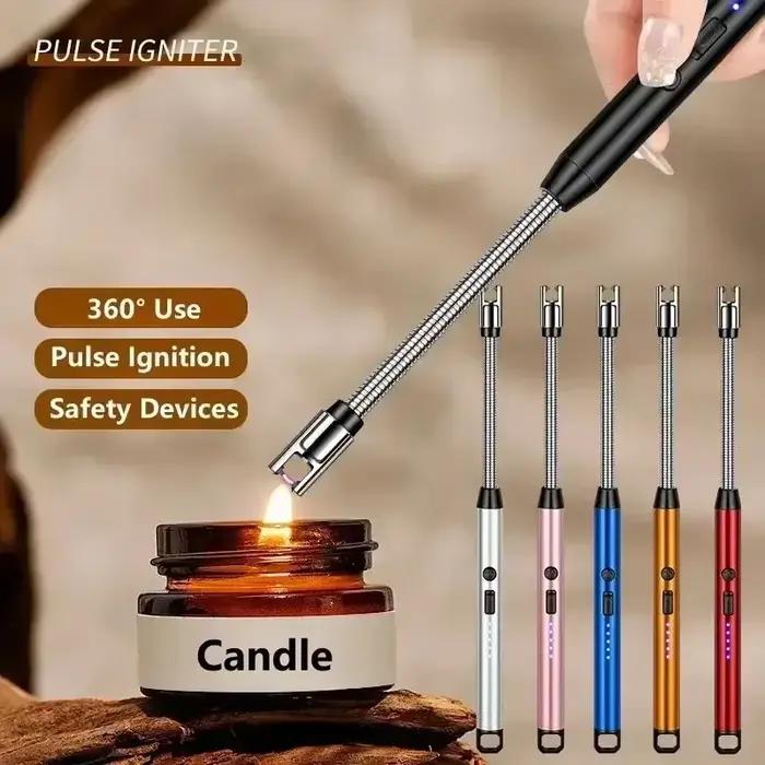 Briquet Plasma Électrique Sans Flamme Rechargeable par USB, Bougie, BBQ, Cuisinière à Gaz, Pistolet de Ville, pour Camping, Cuisine