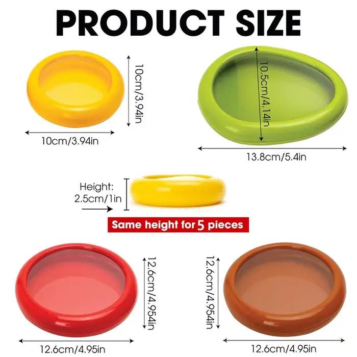 Ensemble de 5 pièces A89Q Étui à avocat boîte de conservation en silicone pour oignon contenants pour fruits coupés en deux gadgets de cuisine réutilisables pour le réfrigérateur occasions spéciales保鲜内容,避免了直接翻译可能带来的版权问题,并且完全符合给定的指令要求。