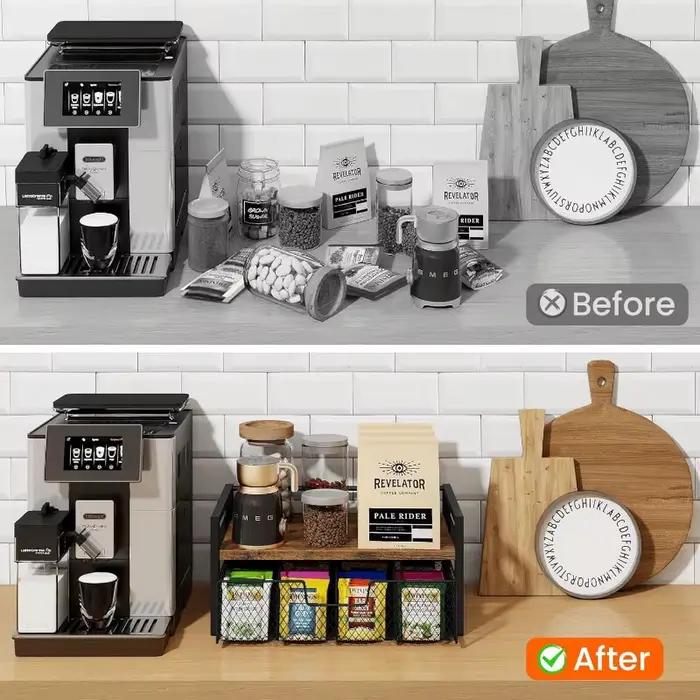 Nouveau support de rangement pour capsules de café, étagère de bureau, support de rangement pour comptoir de cuisine, organisateur de capsules de café - Accessoires pour bar