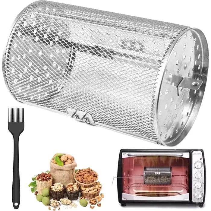 Panier de cuisson rotatif en acier inoxydable pour four