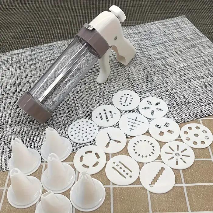 1 ensemble-presse à biscuits-nette pour fabriquer de petits biscuits- comprend des pistolets et des accessoires de presse en plastique-outils de cuisine de base