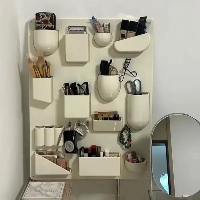 Support de rangement mural en plastique pour bureau cuisine atelier salle de bains chambre d'enfant avec crochets clips en bronze ivoire rouge noir vert