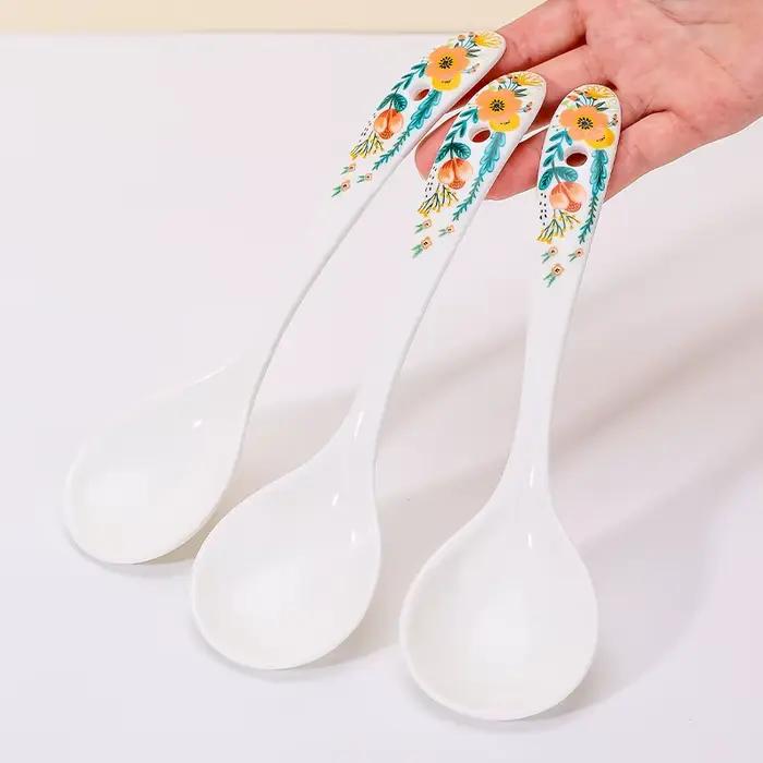 Cuillère en céramique japonaise, cuillère à soupe pour bouillie, vaisselle de table pour Restaurant, ustensiles de cuisine ménagers, accessoires de salle à manger, nouveau