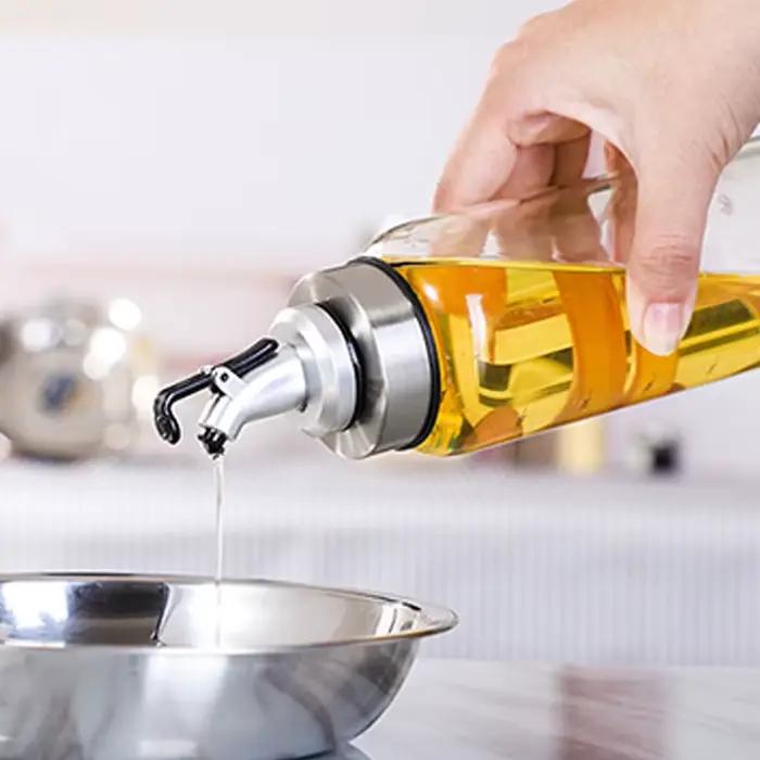 Distributeur d'assaisonnement de cuisine, bouteille de Sauce, bouteilles de rangement en verre pour huile et vinaigre, outils de cuisine créatifs, accessoires