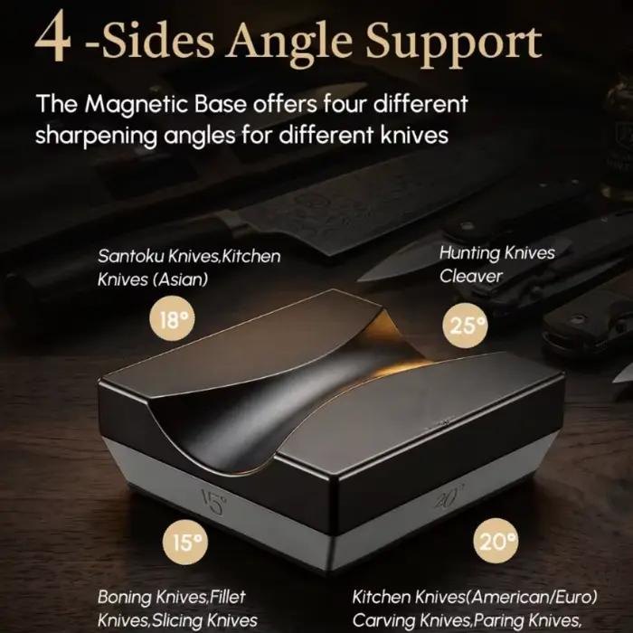 Aiguiseur de couteaux luxueux à roulettes avec disque diamanté