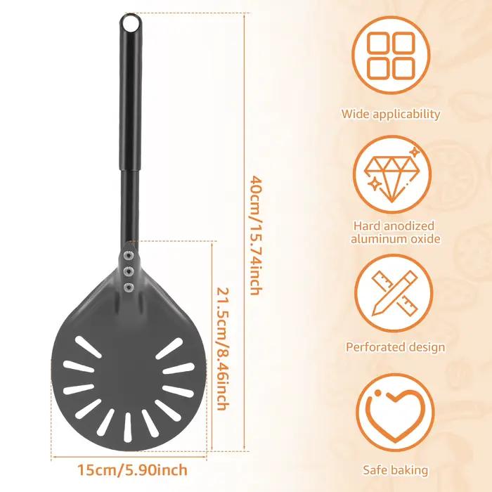 Pelle à Pizza Perforée en Aluminium avec Long Manche, Rotateur Antiadhésif pour la Maison