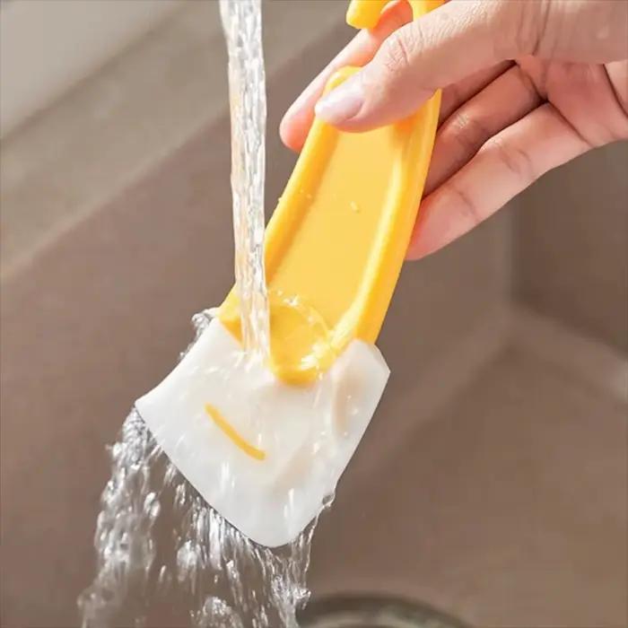 Spatule en Silicone pour Nettoyage de Vaisselle et Livres, Grattoir Latéral Pratique et Dur, Idéal pour Cuisine et Présentation Occasionnelle