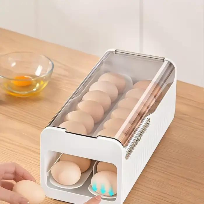 Conteneur de rangement pour œufs à double couche de grande capacité pour réfrigérateur