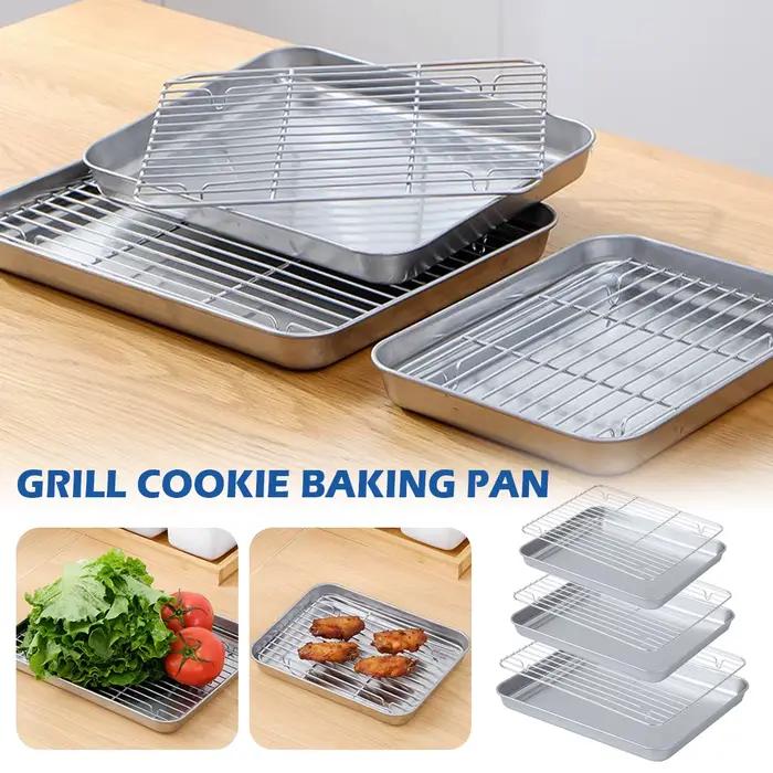 Plateau de cuisson en acier inoxydable avec support métallique