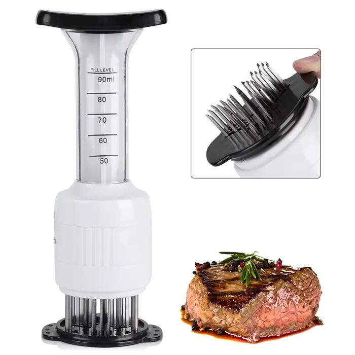 Injecteur de aménagée ade de viande, attendrisseur de viande, seringue à saveur de steaks, outil de cuisine