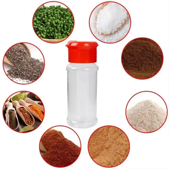 Bouteille Transparente en Plastique pour Épices, Salière, Shaker, Bocaux d'Assaisonnement, Boîte à Condiments, Gadgets de Cuisine, Boîte de Rangement de Poudre