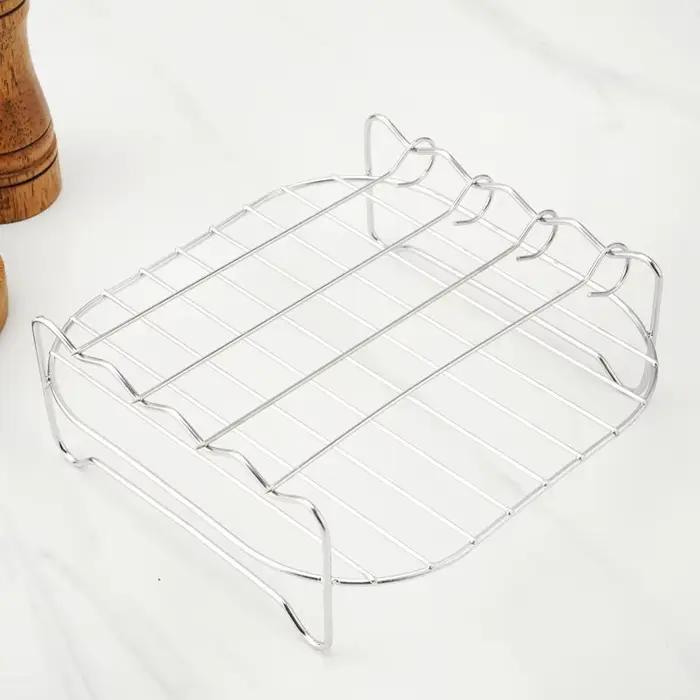 Ensemble de gril d'extérieur avec brochettes friteuse à air carrée cuiseur à vapeur support de barbecue en acier inoxydable pour soirées d'été rassemblements entre amis occasions spéciales