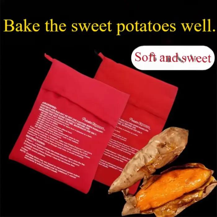 1 Sac de cuisson multifonctionnel pour patates douces grillées et maïs, compatible micro-ondes, pour usage domestique et cuisson à sec