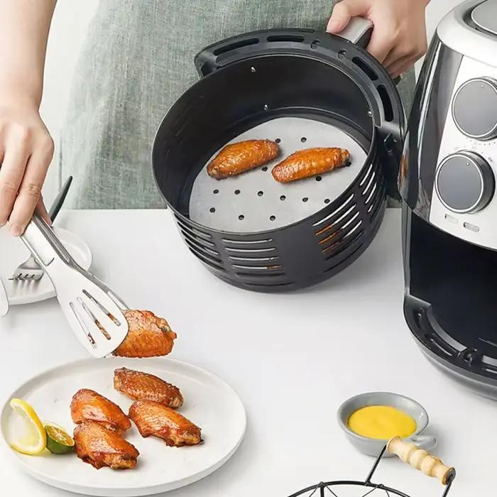 Feuilles de cuisson en papier parchemin, 100 pièces, antiadhésives prédécoupées, adaptées à la friteuse à Air