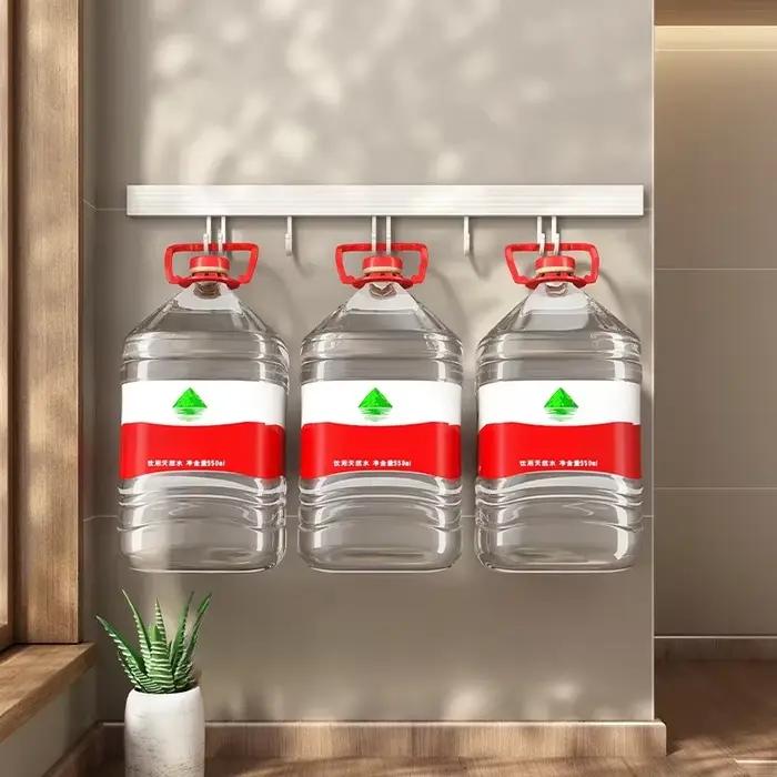 Étagère de rangement murale pour cuisine sans perçage avec crochets mobiles et support pour cuillères