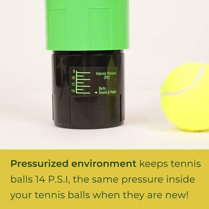 Accessoire de tennis pour balles fraiches economiseur de balle pressurisee stockage de balles de tennis pour joueur professionnel et amateur occasions de tennis et cadeau pour amoureux du sport