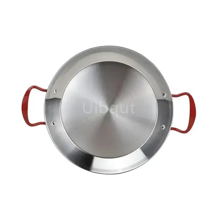 Poêle à paella espagnole en acier inoxydable