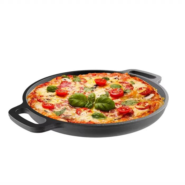 Poêle à pizza en fonte pré-assaisonnée