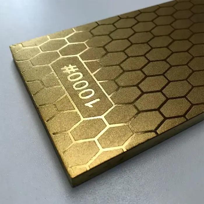 Pierre à aiguiser les couteaux en diamant, Double face, nouveau Design, patins à glace, plaque métallique, support de guidage, Base grain 400 1000