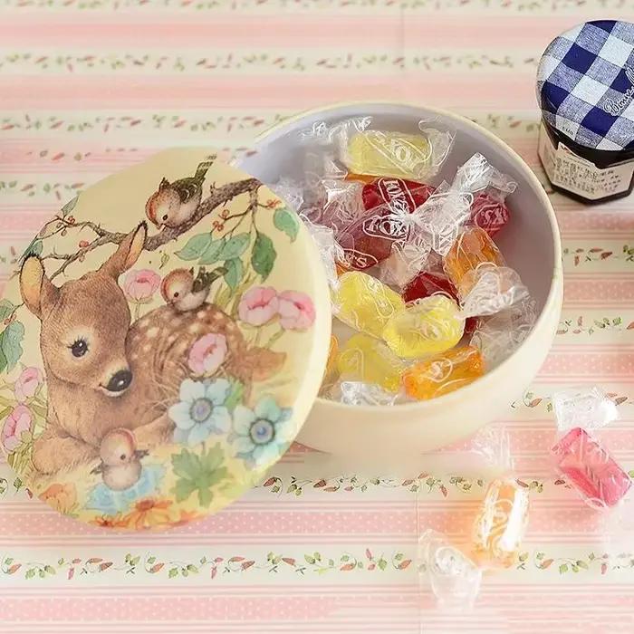 Boîte ronde en fer blanc pour gâteau Mousse, Macaron, Dessert, boîte de rangement pour thé, sucre, café, cuisine, dessin de fleurs, chocolat, bonbons, coffret cadeau