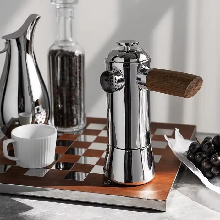 Pot à moka en acier inoxydable lavande pour café expresso de qualité supérieure style nord-européen à offrir pour occasions spéciales