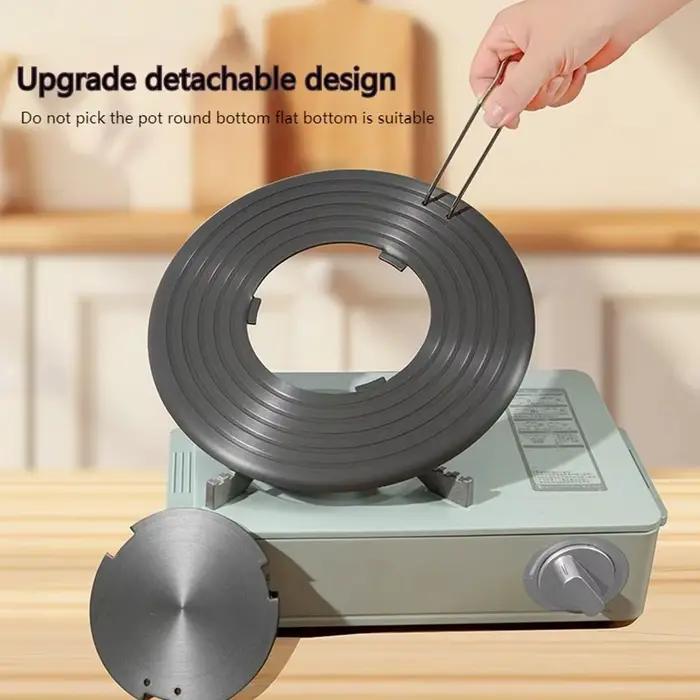 Plaque conductrice de chaleur pour cuisinière à gaz en alliage d'aluminium, 7.08 à 11.8 pouces, poignée amovible, plateau chauffant multifonctionnel