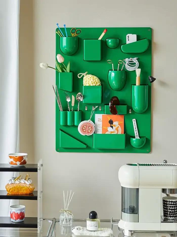 Support de rangement mural en plastique pour bureau cuisine atelier salle de bains chambre d'enfant avec crochets clips en bronze ivoire rouge noir vert
