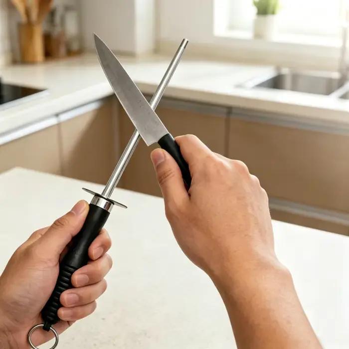 Bâton d'affûtage professionnel pour couteaux de cuisine