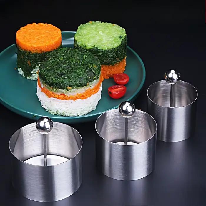 Moule Rond en Acier Inoxydable avec Poussoir pour Gâteau