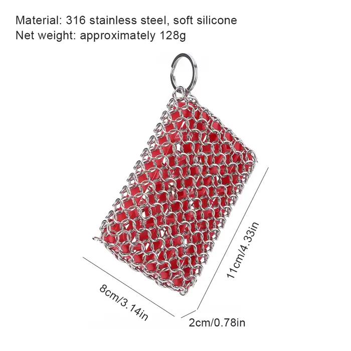 Épurateur de cotte de mailles de poêle en fonte, outil de nettoyage en métal, éponge en fonte