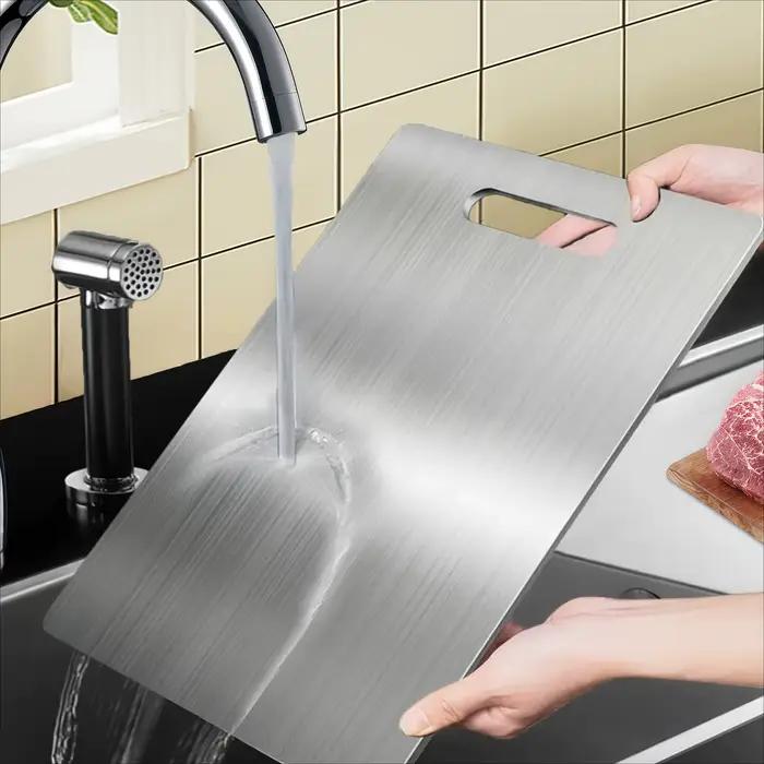 Planche à découper de cuisine épaissie double face de qualité alimentaire portable pour fruits et viande durable