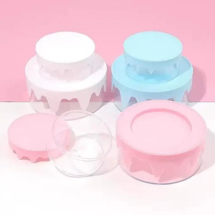 Boîte à gâteaux crème transparente mignonne en forme de gâteau
