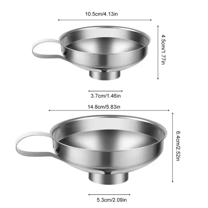 Entonnoir en acier inoxydable à large bouche avec poignée, entonnoir de mise en conserve, lavable au lave-vaisselle, Gadgets de cuisine