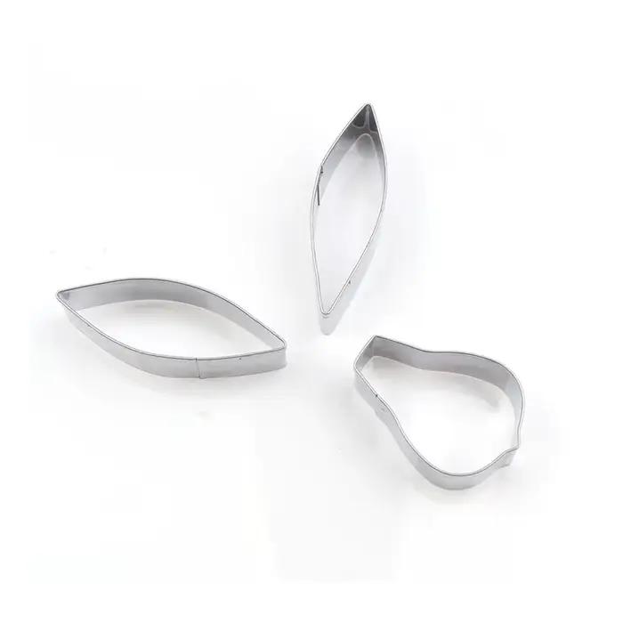 Emporte-pièces en acier inoxydable, 3 pièces/ensemble, emporte-pièces, pétales d'alématite, pour biscuit, MSI, har, fourmi, outils de décoration de gâteaux