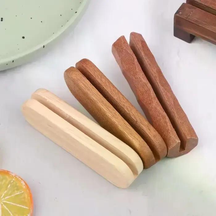 Ensemble de 2 poêles de gril Anti-brûlure avec manche en bois de Sapele pour la cuisson de Sauce et de Sauté - Accessoire d'ustensiles de cuisine