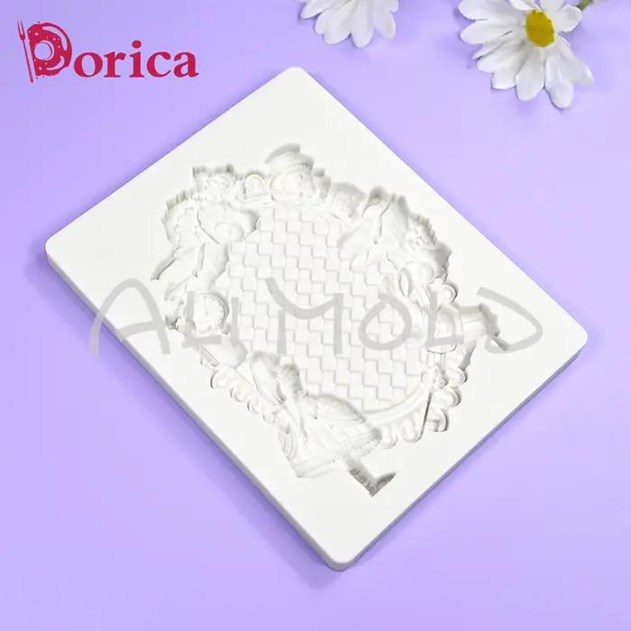 Moule à fondant en silicone princesse du pays des merveilles cadre relief pour gâteaux et décorations de pâtisserie烘焙蛋糕和装饰甜点用的硅胶模具,爱丽丝仙境公主框架浮雕糖果模具