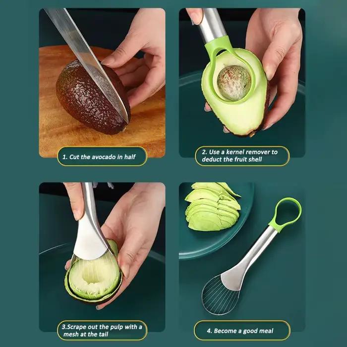 Couteau d'avocat 2 en 1 en acier inoxydable