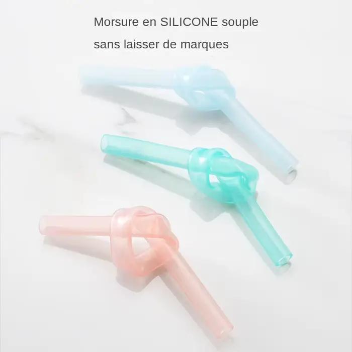 Pailles en silicone transparentes réutilisables 6 pièces avec brosse de nettoyage pour maison et jardin occasions spéciales et quotidiennes