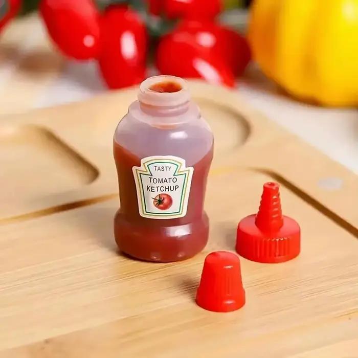 Mini bouteille à presser de 25ml, conteneur d'assaisonnement en plastique portable pour sauce tomate, bureau et voyage, 4 pièces