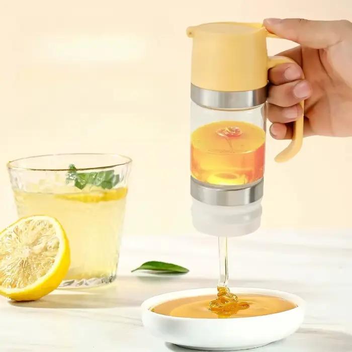 Distributeur de miel en verre durable de 300 ml avec poignée
