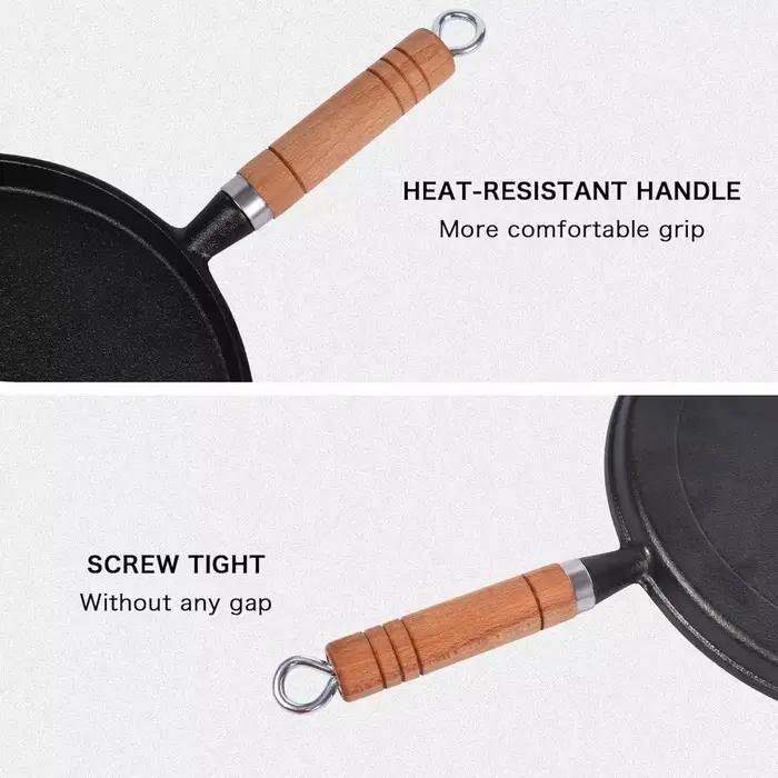 Poêle à frire en fonte non revêtue, antiadhésive, pour crêpes aux œufs, crêpière, Steak, poêle à gaz, cuisinière à Induction, ustensiles de cuisine, 1 pièces