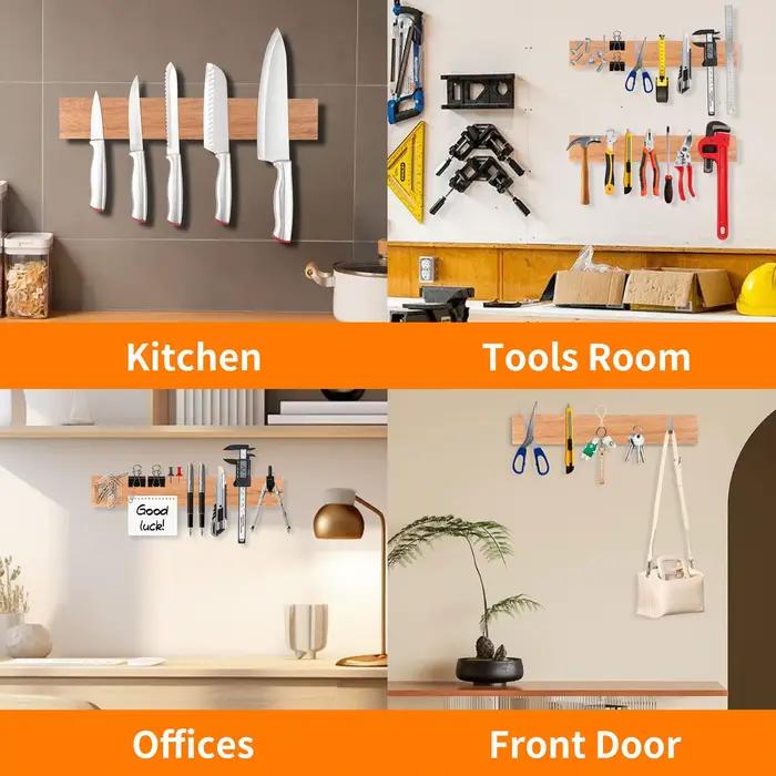 Brochure Porte-couteau magnétique pour mur, bande magnétique pour couteau, aimant pour couteau, porte-couteau magnétique, porte-bande magnétique, 16 po