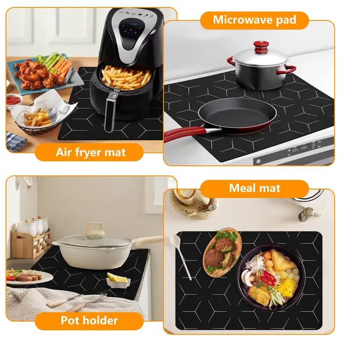 Tapis de protection de plaque de cuisson à induction moderne résistant à la chaleur antidérapant pour une utilisation sécurisée et élégante en cuisine occasions spéciales