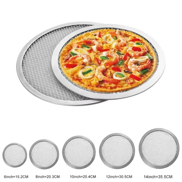 Plateau de cuisson rotatif à pizza en métal non collant pour fêtes familiales et rassemblements d'amis occasions spéciales