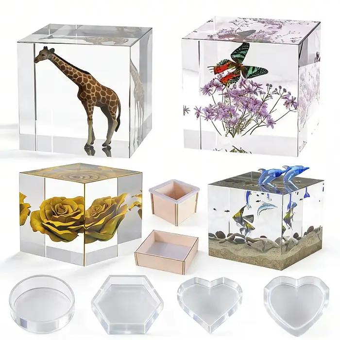 Moule en silicone circulaire hexagonal rectangulaire et en forme de coeur pour decoration diy ornements livres et classeurs occassions speciales art de vivre