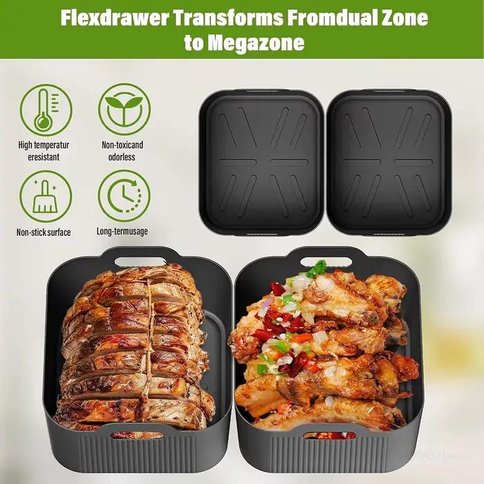 Revêtement en silicone antiadhésif réutilisable pour friteuse à air Ninja AF500/AF400/SL400, qualité alimentaire, résistant à la chaleur, facile à nettoyer, accessoire pour friteuse à air