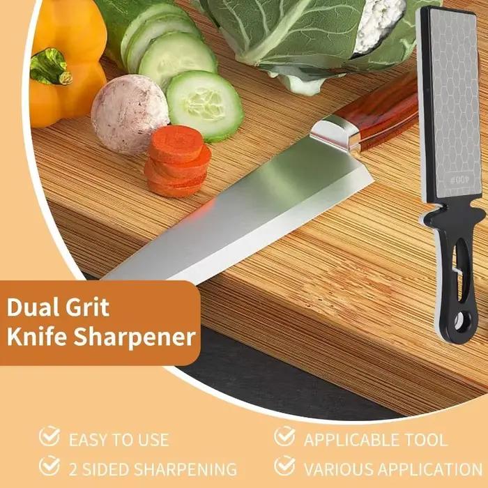 Aiguiseur de couteaux double face 5-en-1 avec barres diamantées 400/1000 pour couteaux de cuisine en acier tungstène et céramique occasion quotidienne et cadeau spécial