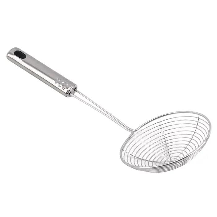 Écumoire en acier inoxydable, louche passoire solide, ustensile de cuisine en acier inoxydable pour frites et poisson