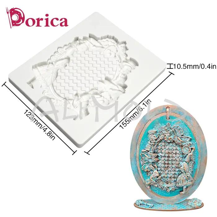 Moule à fondant en silicone princesse du pays des merveilles cadre relief pour gâteaux et décorations de pâtisserie烘焙蛋糕和装饰甜点用的硅胶模具,爱丽丝仙境公主框架浮雕糖果模具