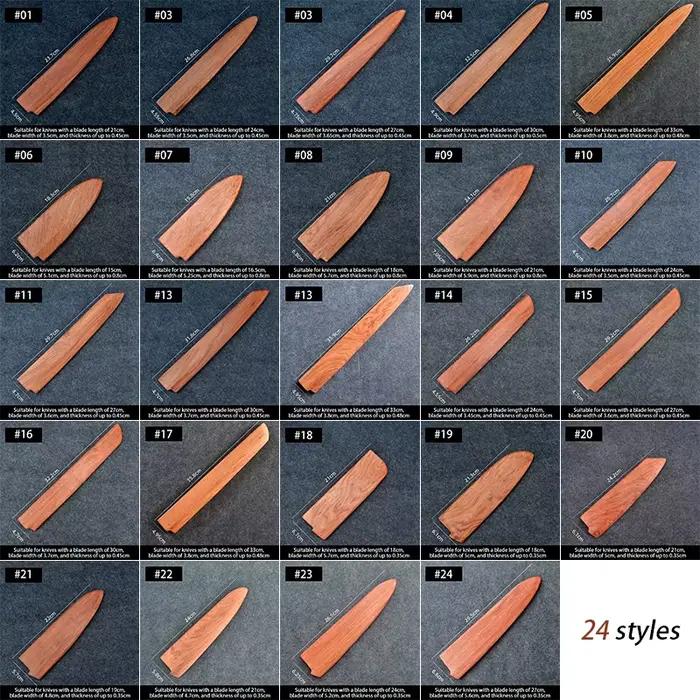 Fourreau de Couteau de Poche en Bois Multifonction, Étui à Sushi de Style Japonais, Couvercle de Protection de Lame Magnétique